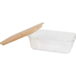 Lock & Lock Excellent Houseware Glazen Vershoudschaal Met Bamboe Deksel^ Bewaren & Meenemen