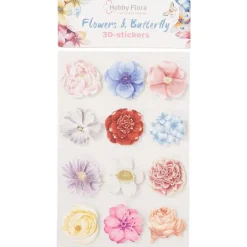Office Essentials Hobby Flora Vlinder- En Bloemenstickers^ Kaarten