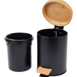 Froyak Pedaalemmer Met Bamboe^ Prullenbakken