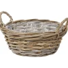 Merk Rieten Bloemenmand^ Woonaccessoires