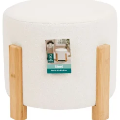 Studio Home Poef Met Bamboe Poten^ Woonaccessoires